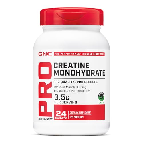 GNC Pro Performance Creatine Monohydrate, Improves Muscle Building, Endurance, Performance, 3.5g,...