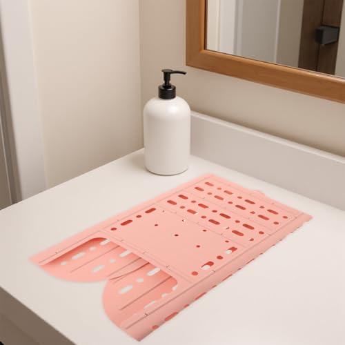 Cubierta para fregadero de silicona rosa: optimiza tu espacio pequeño y limpia tus brochas 6