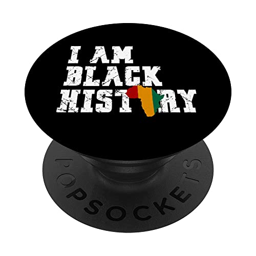 I Am Black History Month African American Pride PopSockets PopGrip Interchangeable