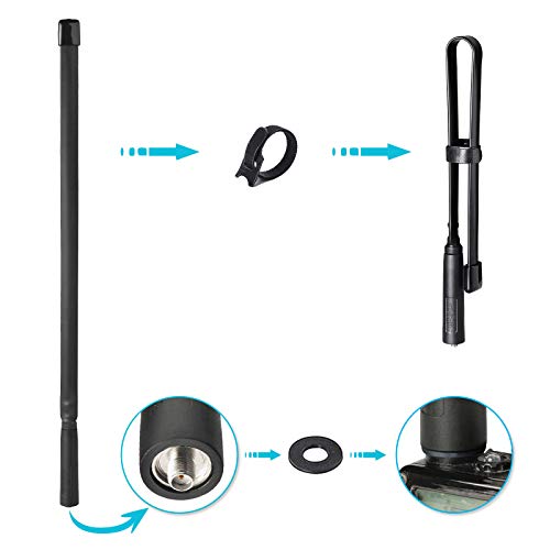 Bingfu Dual Band VHF UHF 136-520MHz Foldable CS Tactical SMA Female Ham Radio Antenna Compatible with Kenwood Baofeng BF… - Image 4