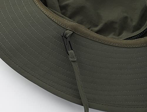 Chapeau de soleil à large bord pliable taille unique vert militaire - 7