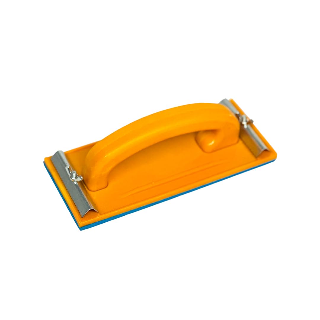 Sanding Hand Block Sleeker 9" – Manual Sandpaper Holder with Dual Metal Clips, Soft Base & Strong Orange Plastic Body for Wood & Wall Sanding-picture-15