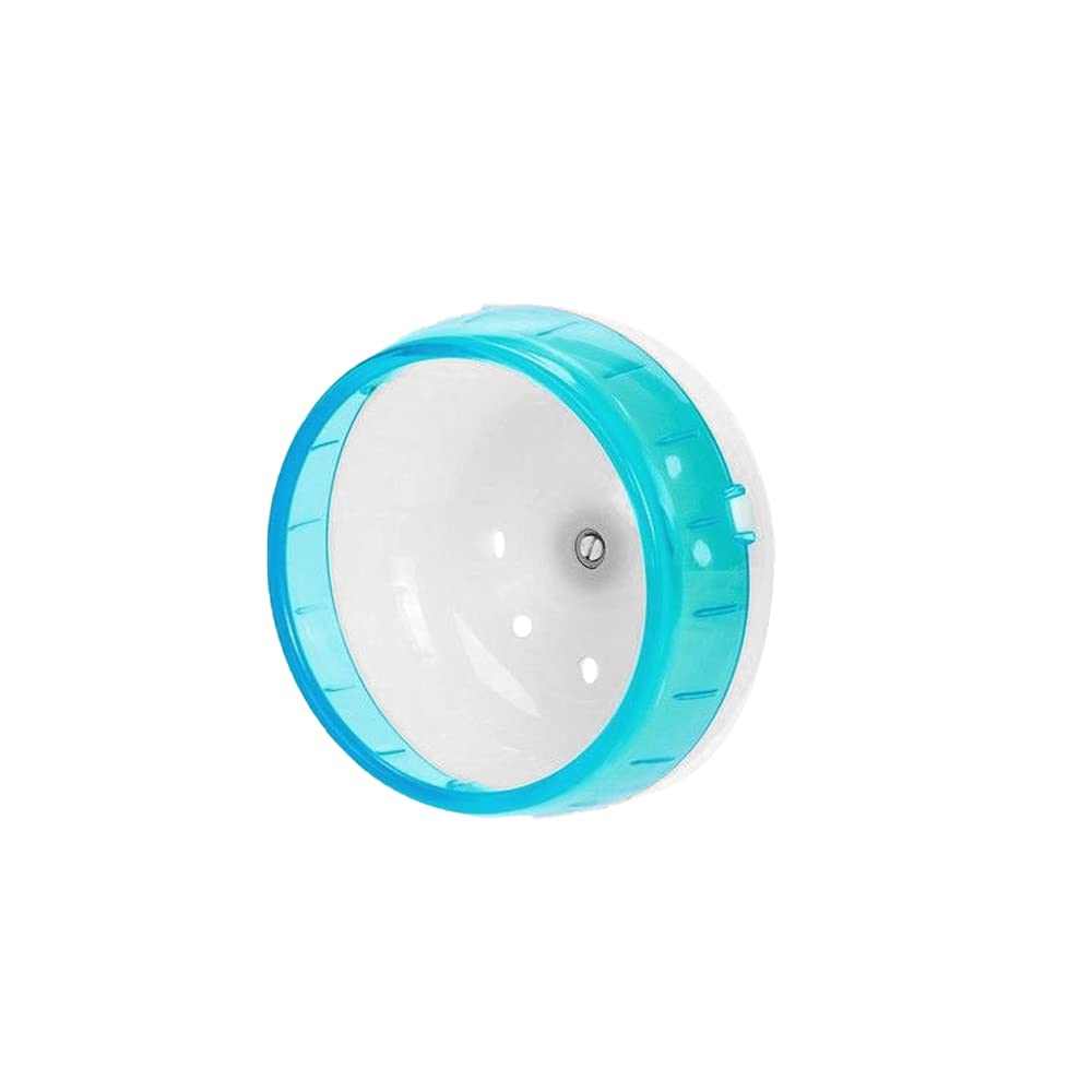 Silent Spinners - Rueda de Ejercicio Lavable para hámster Rata jerbos, Conejillos de Indias (12 cm), Color Azul