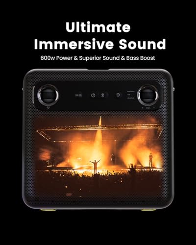 Ikarao Break X2 Karaoke-Maschine mit 10,1 Touchscreen, 300W Bluetooth Lautsprecher, 2 kabellose Mikrofone & LED-Lichteffekte – Ideal für Geburtstage, Familienfeiern & Events