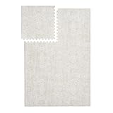PopsyKosy Premium Baby Floor Play Mat - Thick & Cushioned 0.5 inch Playroom Foam Mat, Non-Toxic Odorless - 6 Tiles - Spacious 6x4 ft. - Stylish & Large, Waterproof for Kids & Toddlers - Pearl Beige