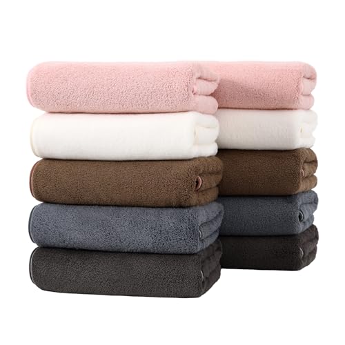 フェイスタオル マイクロファイバー 10枚セット タオル ホテル仕様 35x75cm ふわふわ 瞬間吸水 速乾 耐久性 家庭 業務用 エステ サロン バス用品 新生活 ギフト (5色)