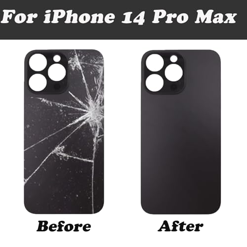Réparer vitre arrière cassée iPhone 14 Pro Max kit complet noir