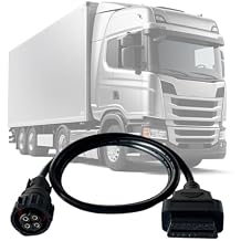 Heavy Duty Truck OBD2 Adapter for Scania 4 Pin to OBD 16 Pin Cable,Fit for Scania Industrial/Marine Engine 4pin Can Bus Diagnostic Cable Connector,Work with OBDII Diagnostic Scanner Tools