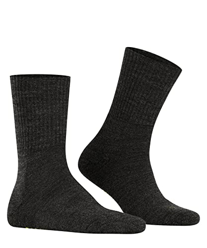 Image of FALKE Unisex Walkie Light Socks, Crew Length, Thick Sole, Hiking Sock, Breathable, Moisture-Wicking, Merino Wool, Grey (Smog 3150), 9-10, 1 Pair