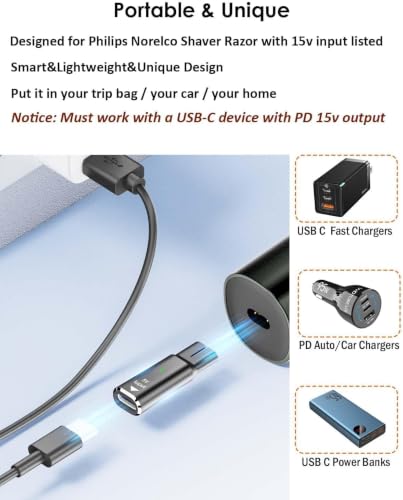 Image of 15 V USB Type-C Charging Converter Compatible with Philips Trimmers & SHAVERS (Select Models ONLY) | 15V USB-C Charging Converter | 15V AY C CNV (Convertor Only, No Cable)