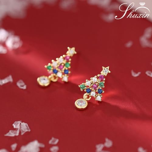 Boucles d'oreilles sapin de Noël hypoallergéniques pour vos repas de fêtes