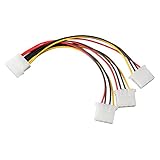 ZSHYBER Power Y Splitter Kabeladapter, LP4 Molex Netzteil Y Splitter, 1 Stecker auf 3 weibliche Molex Splitter