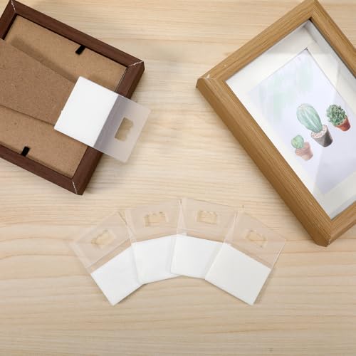 Image of 50Pcs Adhesive Foamboard Hanger Picture Hangers Hooks Sawtooth No Nail Poster Hanging Plastic Picture Frame Hooks for Back of Frames on Walls