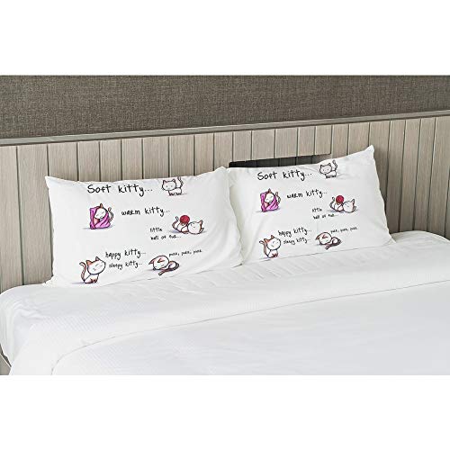 Ekobla Throw Pillow Cover Funny Cats Soft Warm Happy Sleepy Kitty Little Animal Adorable Pet Lovely Cartoon Kitten Decor Lumbar Pillow Case Cushion For Sofa Couch Bed Standard Queen Size 20X30 Inch #TOP3
