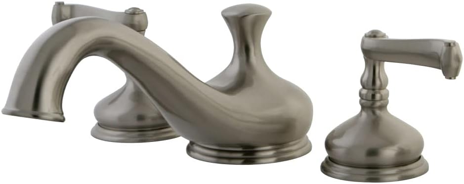 Kingston Brass KS3338FL Royale Roman Tub Filler with Metal Lever Handle, Brushed Nickel