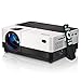 Wsky Video Portable Projector Outdoor Home Theater, LED LCD HD 1080p Supported with Dual Speakers, Compatible DVD, Phone, Laptop, HDMI, TV, PS4, PC (Black and White)