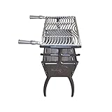 Churrasqueira Portátil em Alumínio Fundido Batido Desmontável de 81 Cm (Preto Craquelado)