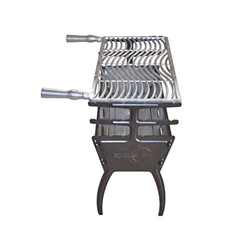 Churrasqueira Portátil em Alumínio Fundido Batido Desmontável de 81 Cm (Preto Craquelado)