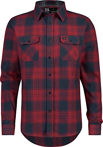 Three Sixty Six Flanellhemd für Herren - Herren-Arbeitshemden aus Flanell - Rot - Groß Cover