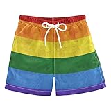 Aflyko Boys' Board Shorts LGBT Gay Pride Retro Swim Trunk Beach Swimwear XL