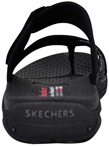 Skechers Women's Reggae-Zig Swag Flip-Flop Sandals, Black/Charcoal, 9 M US