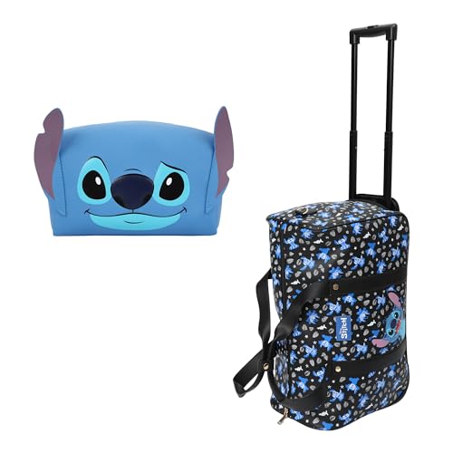 Bioworld Lilo & Stitch Wheeled Duffle Bag & Cosmetic Bag Kit