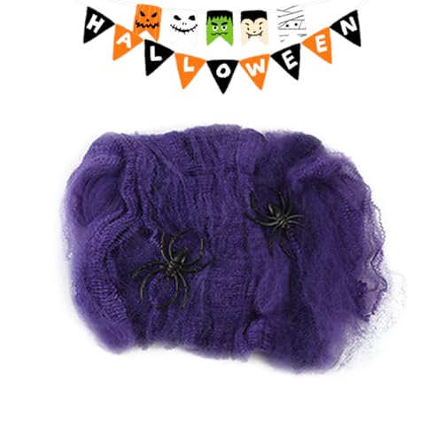 Qkbuza Telaraña de halloween, Telas de araña, decoraciones de halloween,Telaraña decorativa espeluznante - Telas de araña de buen agarre, decoraciones de casa de vacaciones para