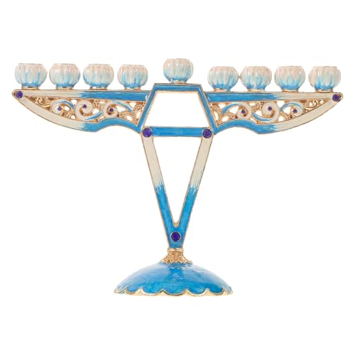 Chandelier de Hanoukka à 9 branches compatible bougies standard pour buffet synagogue - 2