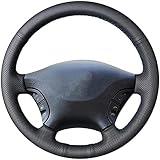 Funda de Cuero Negro para Volante de Coche, para Mercedes Benz W639 Viano Vito Sprinter, para Crafter, Funda para Volante de Coche Cosida a Mano