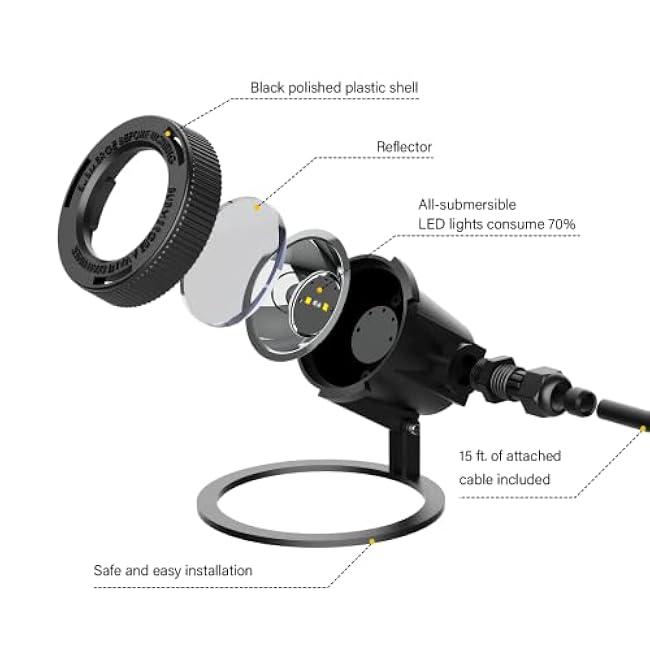 Malibu LED Pond Light Flood Light 8401-3501-01 Black