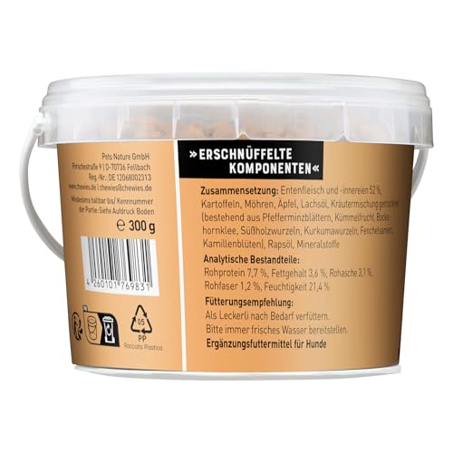 Chewies Trainingshappen Ente - Monoprotein Snack für Hunde - 300 g - getreidefrei & zuckerfrei - Softe Leckerlies fürs Hundetraining - hypoallergen