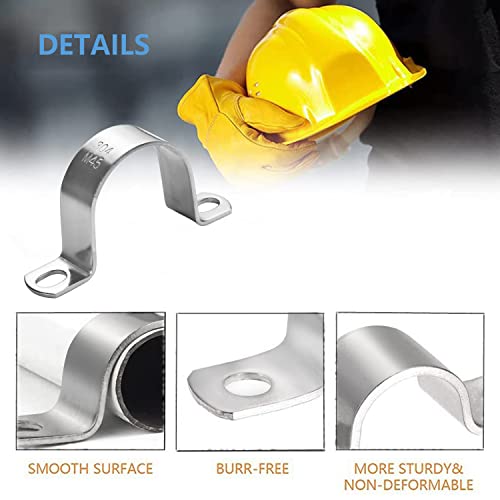 Peromi 5 Pcs 4-1/2 Inch Heavy Duty U-Pipe Strap Clamp-2 Holes,Stainless Steel-304 Rigid U-Bracket Pipe Clamp Hanger Fastener Id 114Mm #TOP3