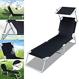 2er Set Sonnenliege mit Dach, Liegestuhl, Gartenliege, Freizeitliege atmungsaktiv - 7