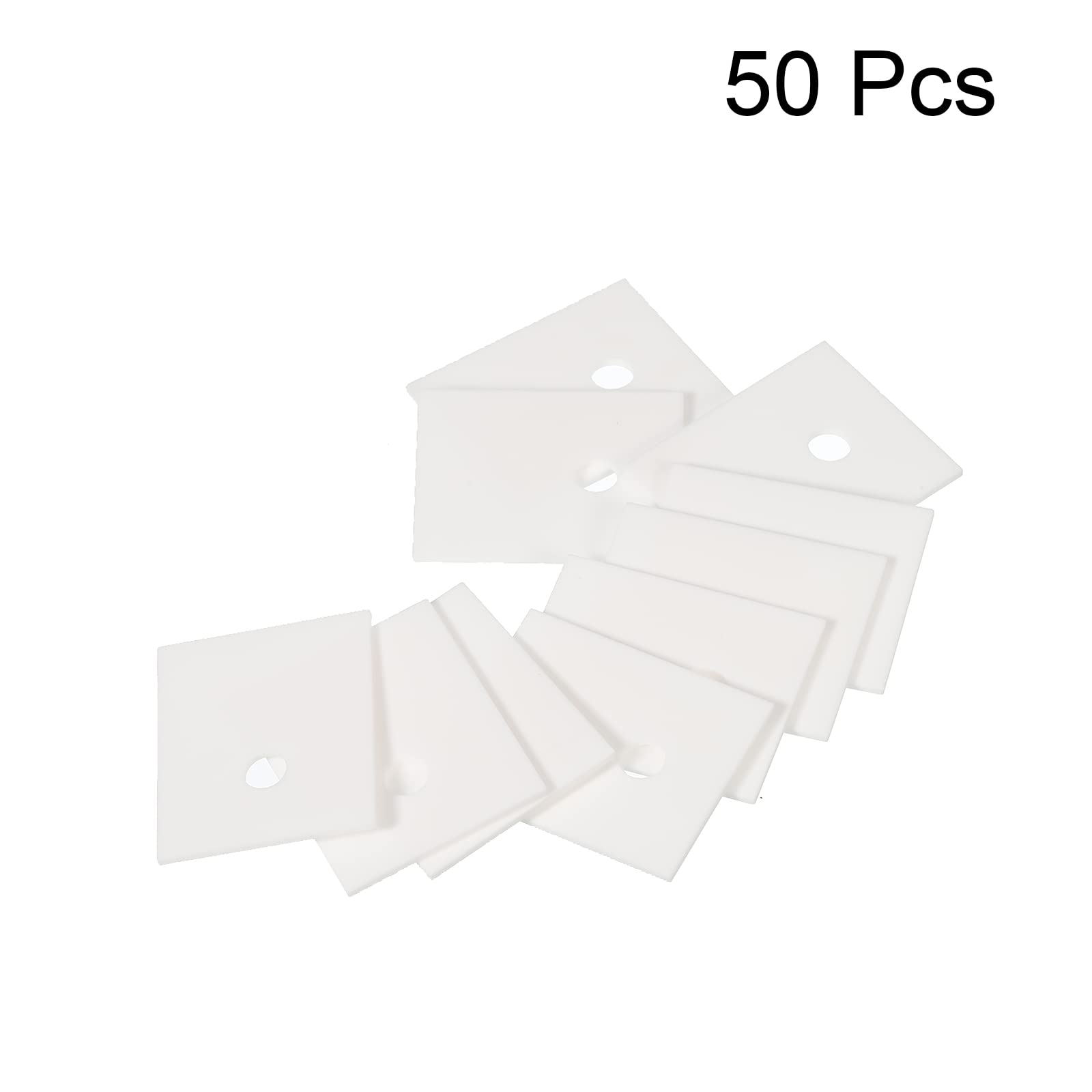 PATIKIL Allumina Ceramica Lastra Raffreddamento Imbottitura Isolante 50pz 7mm Foro Alta Durezza per MOS Transistor 25x20x1mm
