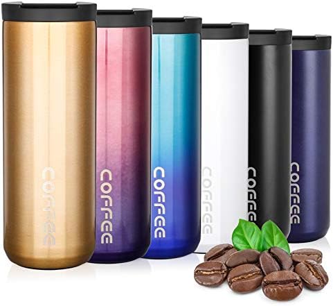 Lalafancy Insulated Coffee Cup 350ml/500ml Vacuum Double Walled Travel Mug Stainless Steel with Leakproof Lid, Car Coffee Mug for Hot and Cold Water Coffee and Tea