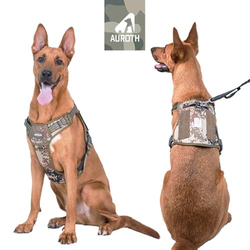 Image of AUROTH Tactical Dog Harness for Extra Large Dogs, Heavy Duty No Pull Vest