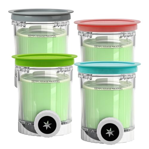 4 Stück Ersatz Behälter Kompatibel mit Ninja Swirl by CREAMi Softeis Eismaschine NC701EU NC701 NC700 Serie, für Ninja Sw...