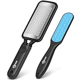 Kolavia 2 Pack Foot File Callus Remover, Durable Foot Scrubber for Hard Dead Skin, Foot Rasp and Double-Sided Foot Heel Scraper for Cracked Heels & Corns, Stainless Steel Pedicure Feet File Tool