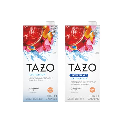 TAZO Tea Concentrate, (Iced Passion Herbal Tea, Unsweetened Iced Passion) (1ea) (Variety Pack)