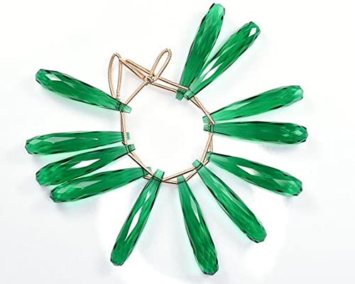 Quartz vert émeraude 35mm pour créer vos boucles d'oreilles d'été