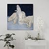 Dark Fantasy Art Wall Art Poster, Neutral Luxury Canvas Print for Living Room Bedroom,Inspired by Edmund Dulac The Dreamer of Dreams 12x12inch(30x30cm) #4