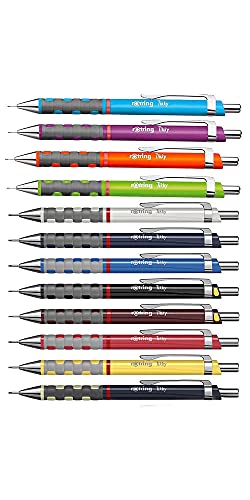 Image of Rotring 0.7mm Mechanical Clutch Lead Pencil | Tikky | for Smooth Writing Drafting Drawing | White Barrel | Stationery