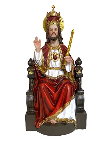Estatua Cristo Rey en el Trono 12 pulgadas miniatura 1