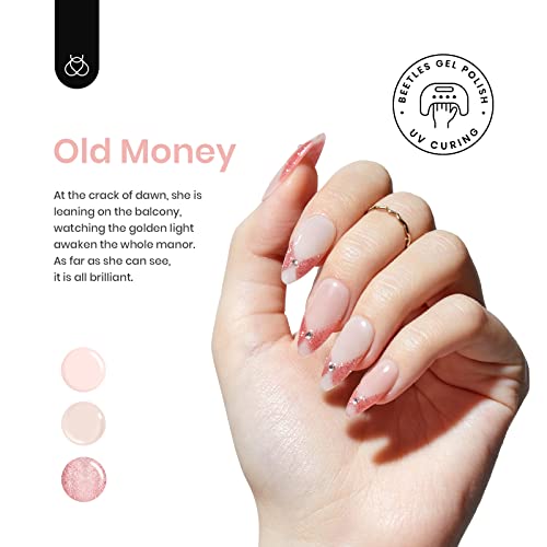 Image of Beetles Gel Nail Polish 6 Colors, Pink Champagne Glitter Gel Nail Kit