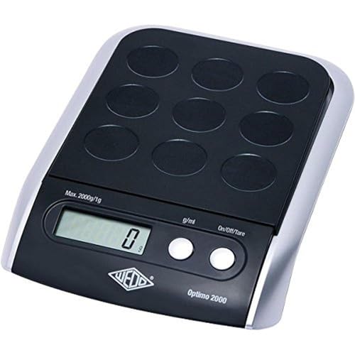 Wedo 482001 Elektronische Universalwaage Optimo 2000 (2000g/1 g) schwarz/silber