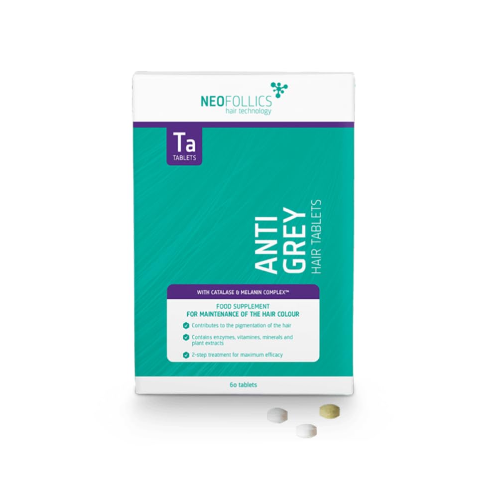 Neofollics Anti-Grau-Tabletten – 60 Stück – Zweistufiges Supplement mit Katalase & Melanin Complex™ – Unterstützt die Natürliche Haarpigmentierung – Vegane Formel – für Männer & Frauen