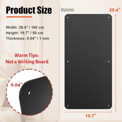 Wall Magnetic Metal Board, 39.4" x 19.7" Matte Black Display Panel by Hlplenn - Used condition - Image 2