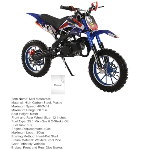 Lamphle 49Cc Dirt Bike For Adults & Kids, Mini Bike Gas Powered Off Road Trail Bike With Speeds Up To 40 Mph For Uphill And Off-Road Conditions thumb #6