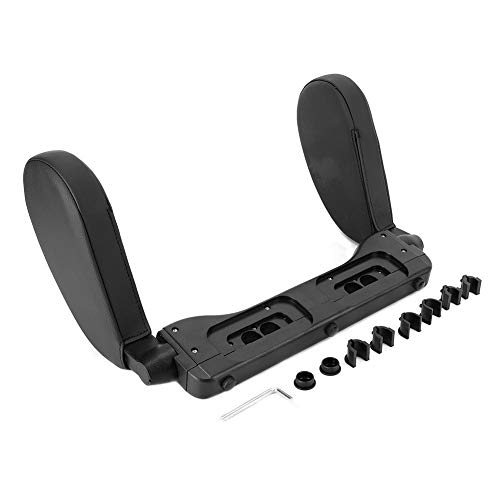 Almohada ajustable para reposacabezas de auto cuero negro miniatura 6