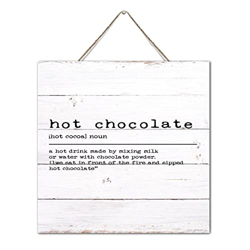 Letrero de madera Hot Chocolate un regalo original con refranes divertidos 3